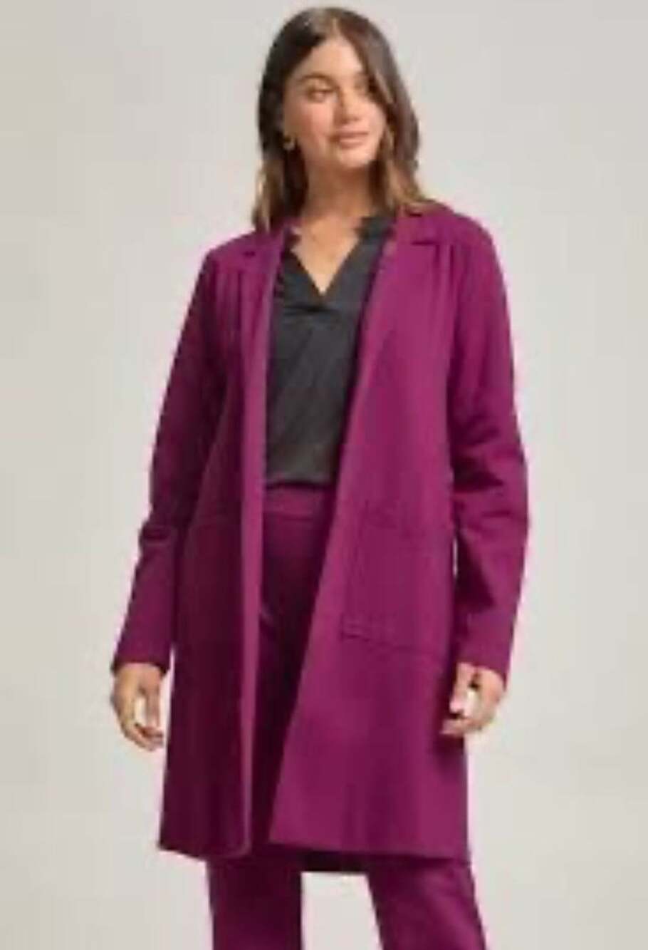 Dear Scarlett Merlot Long Blazer Jacket